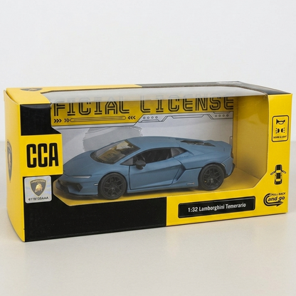 CCA Lamborghini Temerario 1:32 Scale model Diecast car Blue with Light and music effects