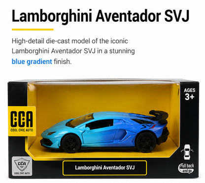 CCA Lamborghini Aventador SVJ Diecast Car 1:44 scale Blue