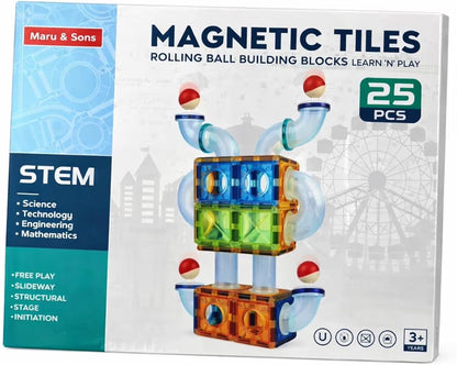 Magnetic Tiles Building Blocks Set, 25 pcs