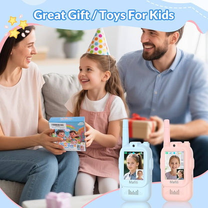 Video Walkie Talkies for Kids 2 Pack Rechargeable Birthday Gift Toddler Toys