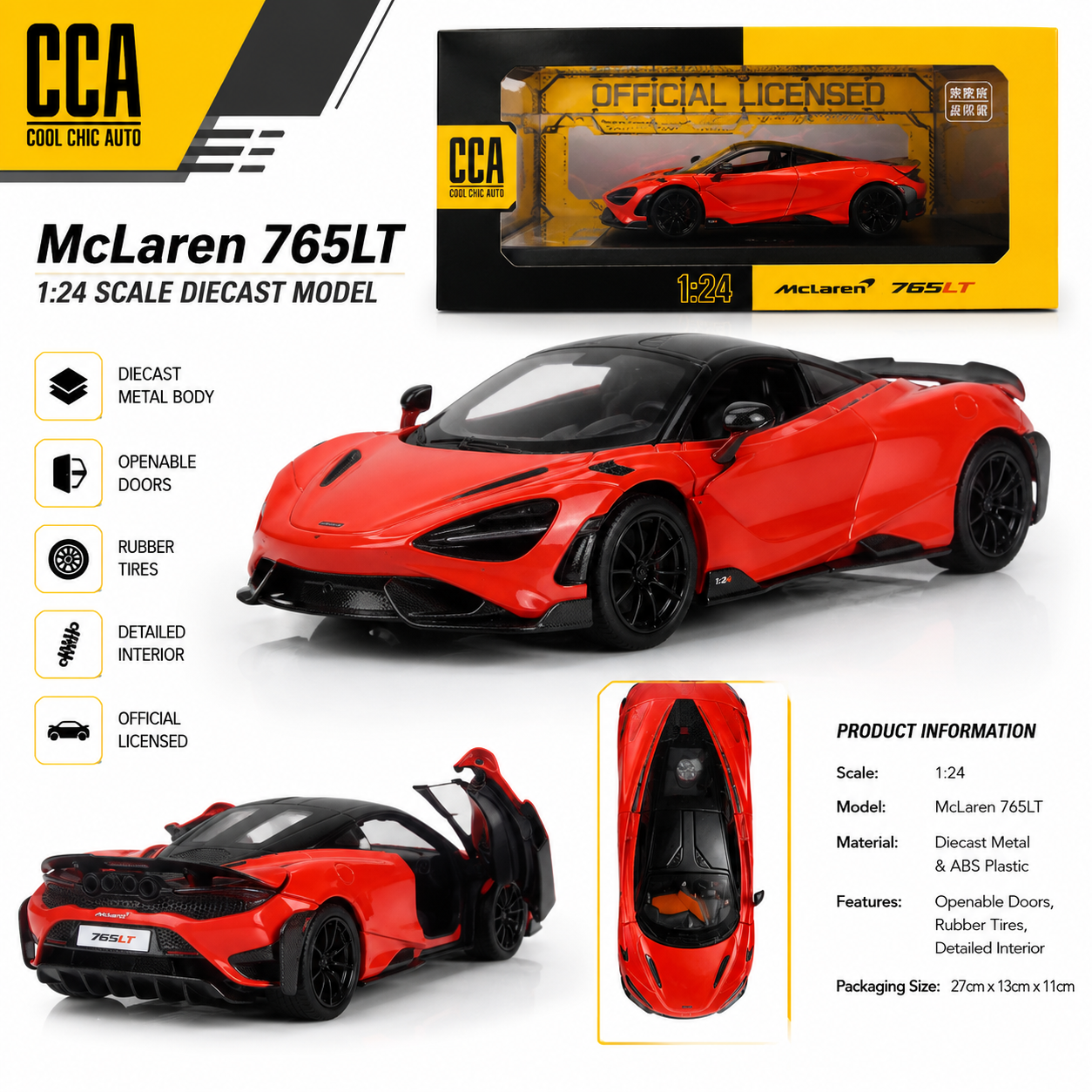 CCA official Mclaren 765LT 1:24 scale model