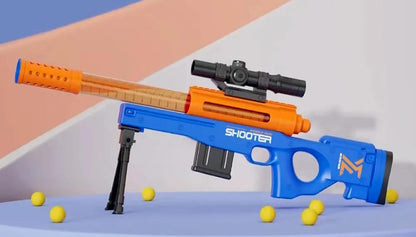 Outdoor Shooting Rifle Gun Soft EVA Air Balls Launcher Toy | M24 Soft Shooting Gun Toy with 12PCS EVA Ball