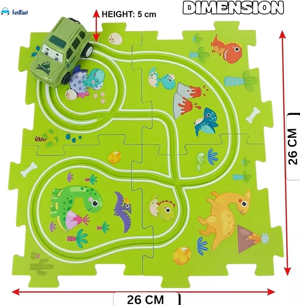 DIY Puzzle Track Game with Electric Car, Educational Interactive Playset, Toys