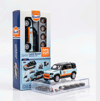 Gulf Land Rover Defender 110 Diecast Model Car 1:43 - 2 in 1 Tuning Set