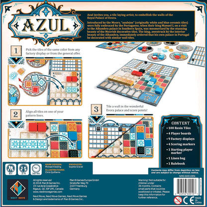 Azul-Board Game Strategy-Board Mosaic-Tile Placement Family-Board for Adults and Kids