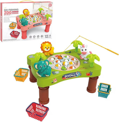 Kids Musical Toys Animal Electric Fishing Game Table Set Magnetic Fishing Toy