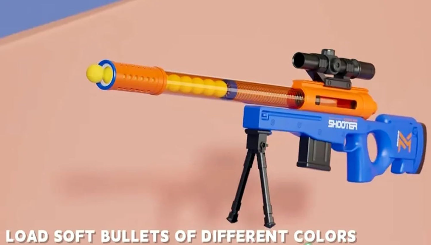 Outdoor Shooting Rifle Gun Soft EVA Air Balls Launcher Toy | M24 Soft Shooting Gun Toy with 12PCS EVA Ball