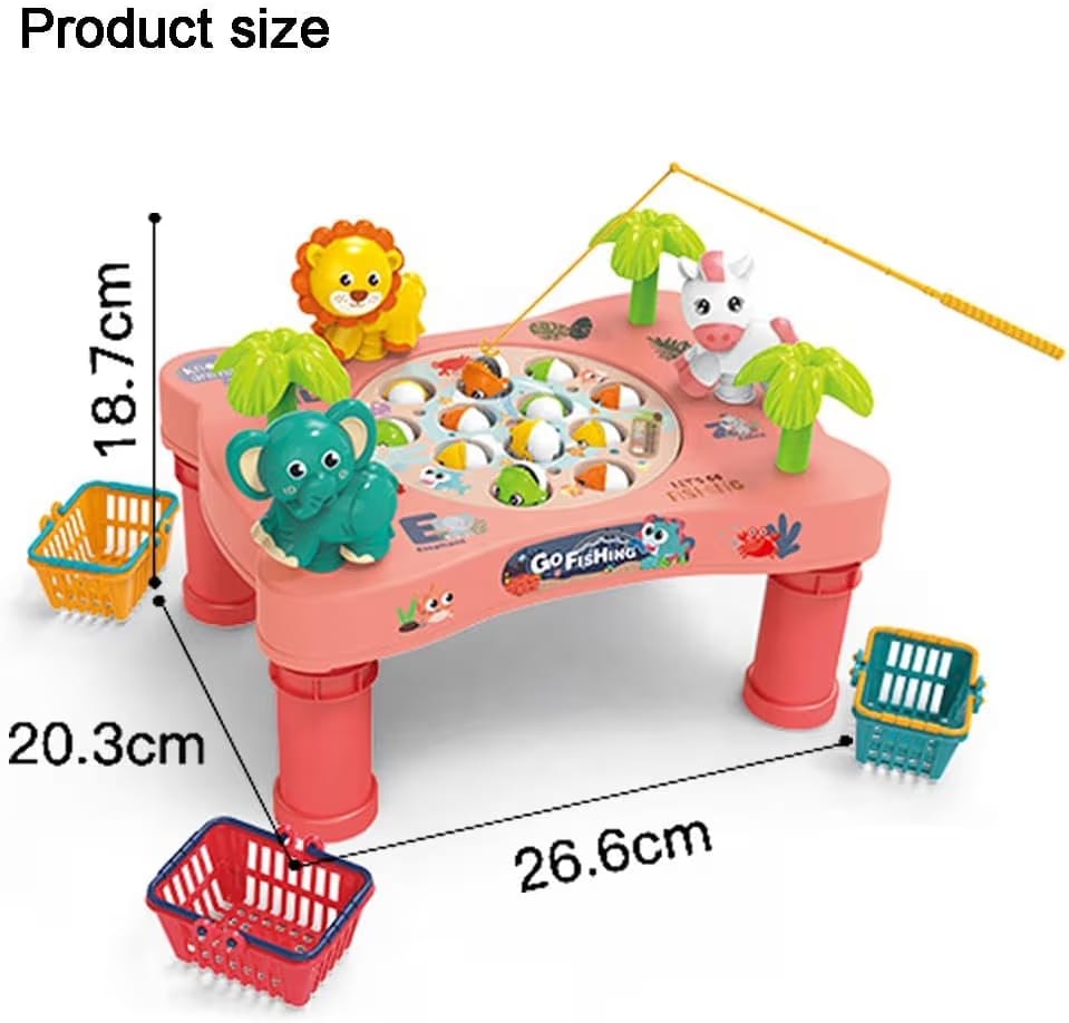 Kids Musical Toys Animal Electric Fishing Game Table Set Magnetic Fishing Toy