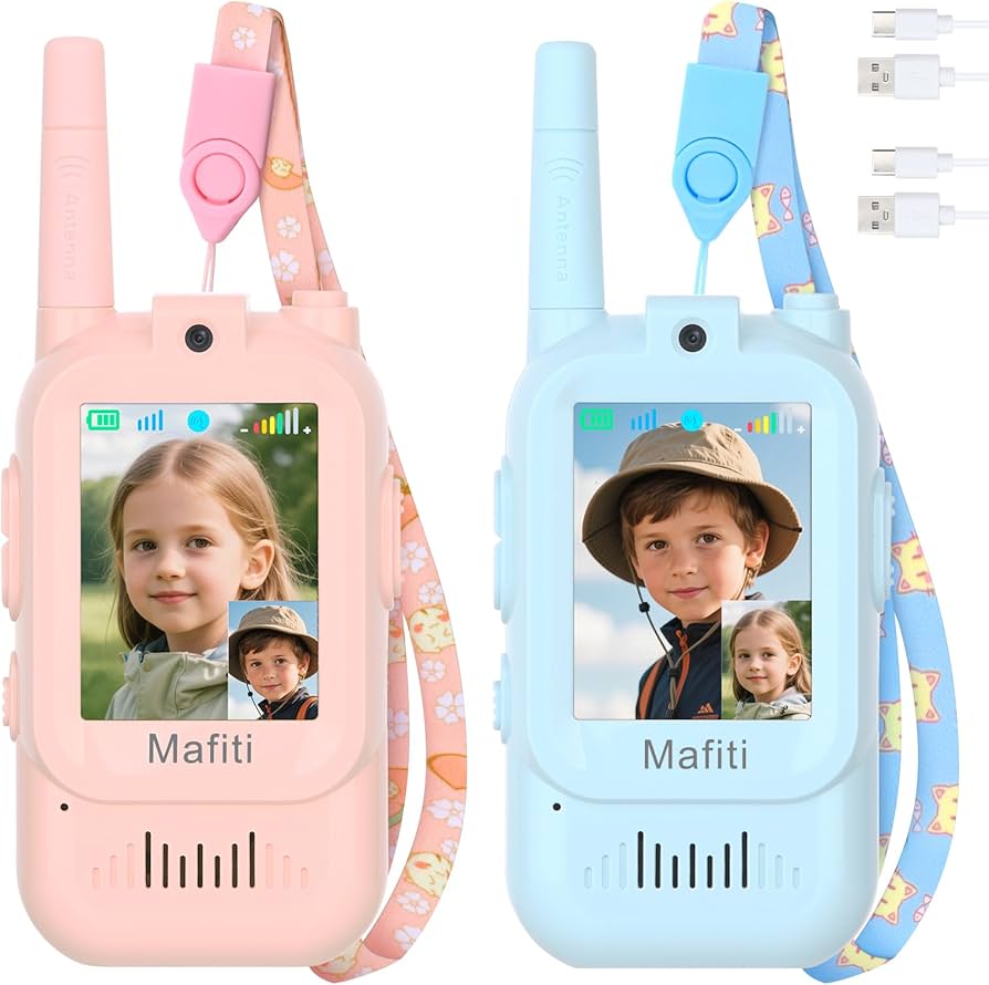 Video Walkie Talkies for Kids 2 Pack Rechargeable Birthday Gift Toddler Toys