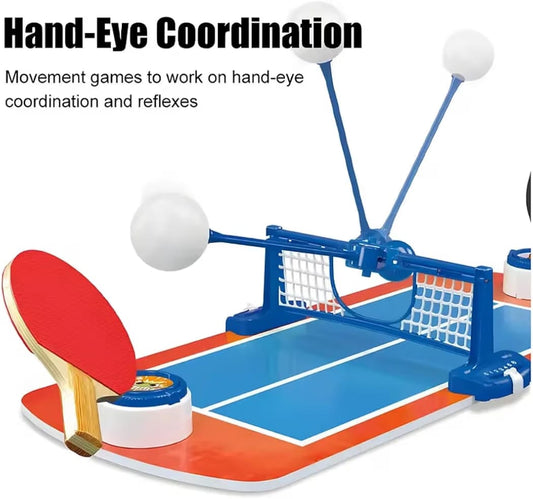 Table Tennis Battle Set, Ping Pong Game with Net, 2 Paddles and Balls