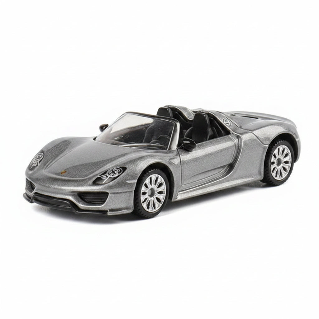 CCA Porsche 918 Spyder Diecast Metal S17-01 Model 1:61 Scale Car Grey Metallic