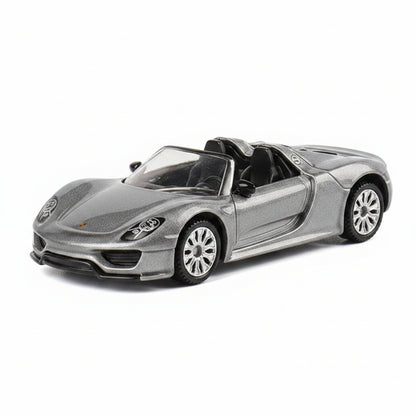 CCA Porsche 918 Spyder Diecast Metal S17-01 Model 1:61 Scale Car Grey Metallic