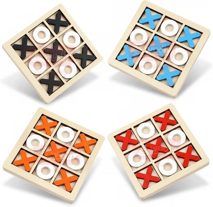 Wudly Wooden Tic Tac Toe Game for Kids & Adults