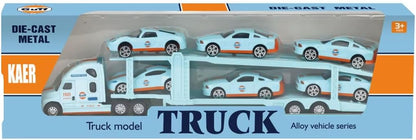 Diecast Truck Toy Car Model Removable Transport Container Lorry Vehicle with Light Pull Back Toy Boys