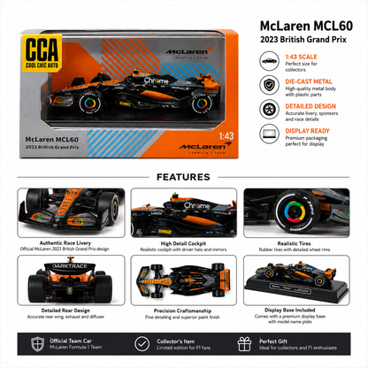 CCA McLaren MCL60 2023 British Grand Prix Scale - 1:43 ready for display
