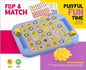 Memory Flip & Match Game Board 4-Player for Kids, Educational Animal & Fruit Tokens Game Stimulates Brain Improves Memory