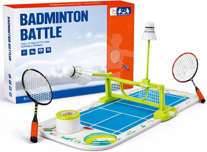 Badminton Battle Table Game Toy for Kids 2-Player STEM Toy with Net