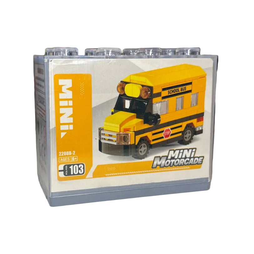 Motorcade Car Blocks series Kids Mini Car Blocks - School Bus