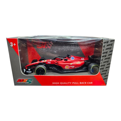 1:36 Scale Diecast F1 Racing Car with Pull Back Action, Metal Body Red